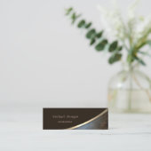 Elegant modern professioneel, goud, leder mini visitekaartje (Staand voorkant)