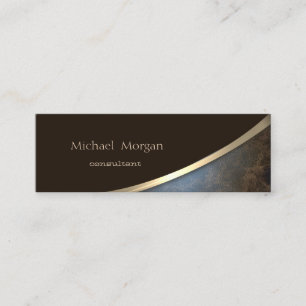 Elegant Modern Professioneel, Goud, Leerlook Mini Visitekaartje