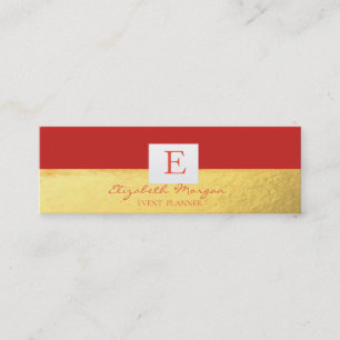 Elegant Modern  Professioneel Monogram Goud Mini Visitekaartje