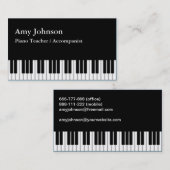 Elegant, modern, professioneel, pianoleraar visitekaartje (Voorkant / Achterkant)