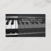 Elegant, modern, professioneel, pianoleraar visitekaartje (Achterkant)