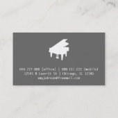 Elegant, modern, professioneel, pianoleraar visitekaartje (Achterkant)