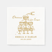 Elegant Modern Proost op Liefde Minimalistische Br Servet (Voorkant)