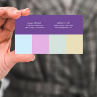 Elegant Modern Purple Business Card Visitekaartje