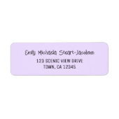 Elegant Modern Purple Casual Contemporary Script Etiket (Voorkant)