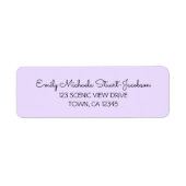 Elegant Modern Purple Contemporary Calligraphy Etiket (Voorkant)