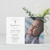 Elegant Modern Puur Wit Doopsel Kaart (Staand voorkant)