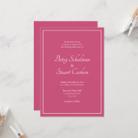 Elegant Modern Raspberry Pink Wedding Uitnodiging
