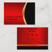 ELEGANT MODERN RED BLACK CORPORATE PROFESSIONAL VISITEKAARTJE (Voorkant / Achterkant)