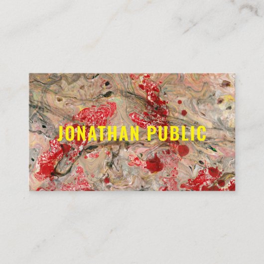 Elegant Modern Red Brown Abstracte Sjabloon Visitekaartje (Voorkant)