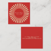 Elegant Modern, Red, Gold Diamonds Vierkante Visitekaartje (Voorkant / Achterkant)