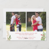 Elegant modern Red Merry-kerstscript Foto Feestdagenkaart (Achterkant)