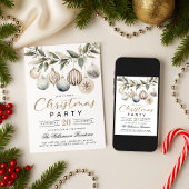 Elegant Modern Retro Christmas Party Invitation Kaart