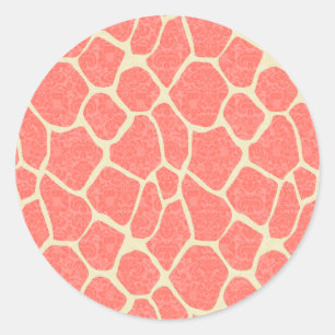 Elegant modern romantisch giraffe damask ronde sticker