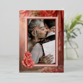 Elegant modern romantisch roos gouden folie folie uitnodiging (Staand Voorkant)