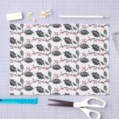 Elegant modern rood en zwart Holly Pattern Tissuepapier (Craft)