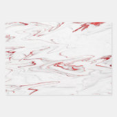 Elegant modern rood wit marmer inpakpapier vel (Voorkant 3)