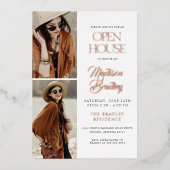 Elegant Modern Roos Gold Afstuderen Aankondiging (Voorkant)