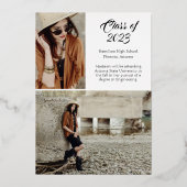 Elegant Modern Roos Gold Afstuderen Aankondiging (Achterkant)