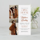 Elegant Modern Roos Gold Afstuderen Aankondiging (Staand Voorkant)