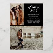 Elegant Modern Roos Gold Afstuderen Invitation Folie Uitnodiging (Achterkant)