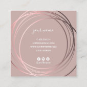 Elegant modern roos gold event planner vierkante visitekaartje (Achterkant)