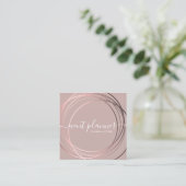 Elegant modern roos gold event planner vierkante visitekaartje (Staand voorkant)