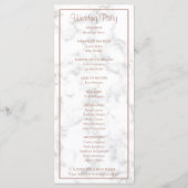 Elegant modern Roos Gold Marble Wedding Programma (Achterkant)