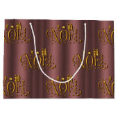 Elegant modern Roos Gold Noel Kerstmis Groot Cadeauzakje (Achterkant)