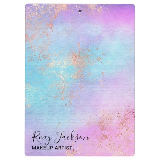 Elegant modern roos Gold waterverf make-up kunsten Klembord (Achterkant)