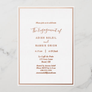Elegant modern Roos Gold Wedding Party Folie Uitnodiging