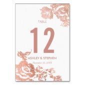 Elegant Modern Roos Goud Bloemen Tafelnummers (Voorkant)