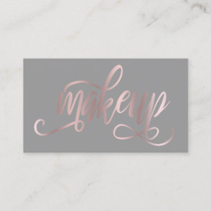 Elegant modern roos goud en grijze make-up kunsten visitekaartje