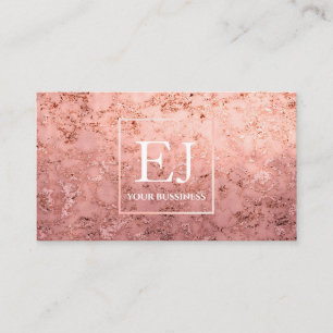 Elegant modern roos goud en roze marmer visitekaartje