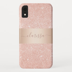 Elegant modern roos goud glitter iPhone XR hoesje