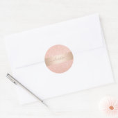 Elegant modern roos goud glitter ronde sticker (Envelop)
