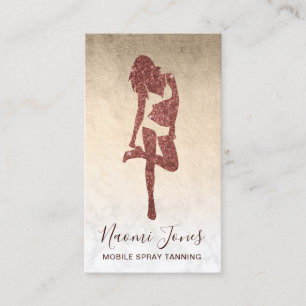 Elegant modern roos goud glitter spray tans visitekaartje