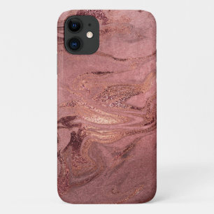 Elegant modern roos goud rode marmer iPhone 11 hoesje