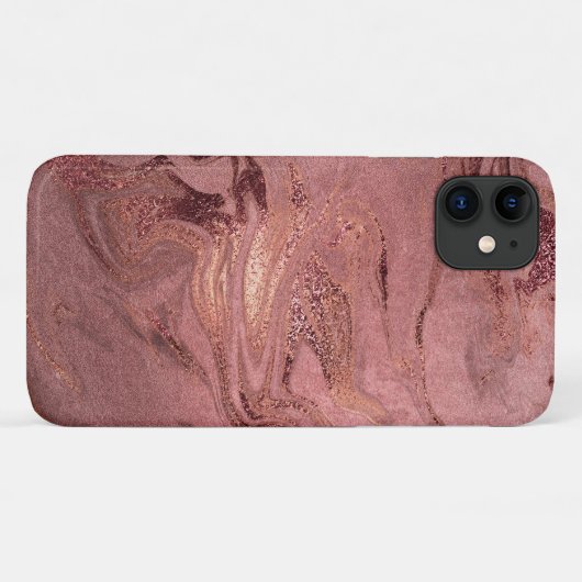 Elegant modern roos goud rode marmer Case-Mate iPhone case (Achterkant (horizontaal))