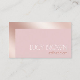 Elegant modern roos goud & roze estheticus visitekaartje