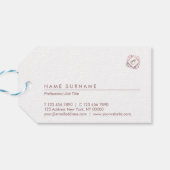 Elegant Modern Roos Goud Roze Monogram Dank u Cadeaulabel (Achterkant Horizontaal)