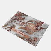 Elegant modern roos goud witte marmer deurmat (Schuin)