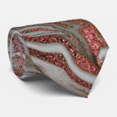 Elegant modern roos goud witte marmer stropdas (Opgerold)