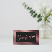 Elegant Modern Roos Goud & Zwart Bedankt Invoegen Informatiekaartje (Staand voorkant)