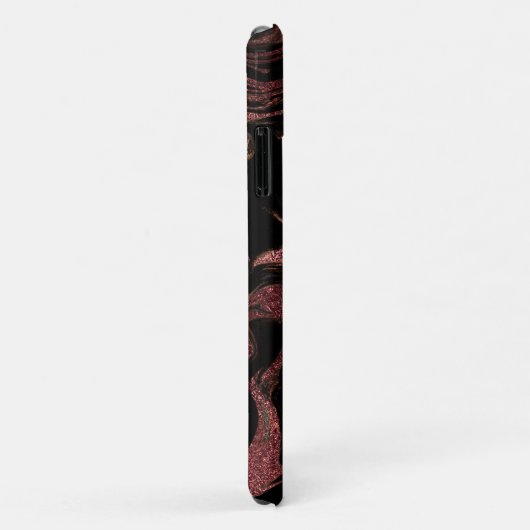 Elegant modern roos goud zwarte marmer Case-Mate iPhone case (Achterkant/rechts)