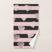 Elegant modern roos gouddiamantstrips bad handdoek (Handdoek)