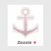 Elegant modern roos gouden glitter anker sticker (Vel)