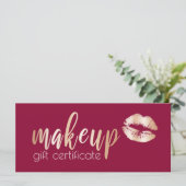 Elegant modern roos gouden lippen en make-up (Staand voorkant)