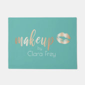 Elegant modern roos gouden lippen en make-up deurmat (Voorkant)