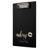 Elegant modern roos gouden lippen en make-up klembord (Links)